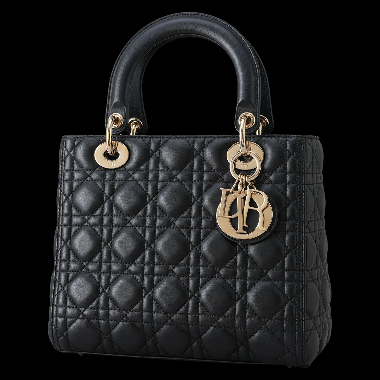 CHRISTIAN DIOR(USED)디올 레이디디올 미듐 블랙